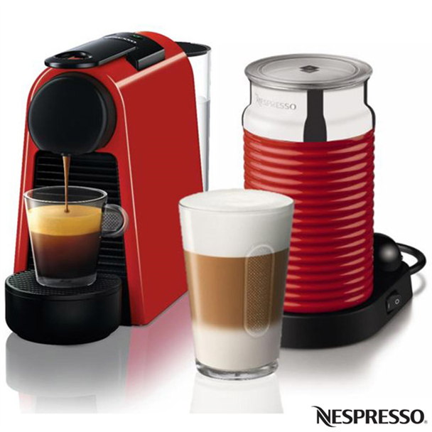 Cafeteira Expresso Nespresso Essenza Mini Combo com Aeroccino 1100W Vermelho...